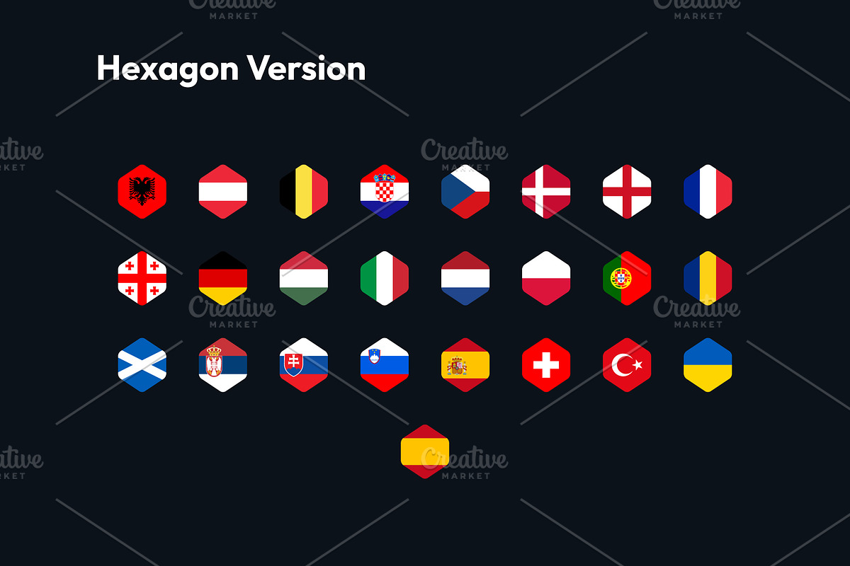 Euro 2024 - Football Icon Flags, a Solid Icon by bvcreates (Photo 5 of 7)