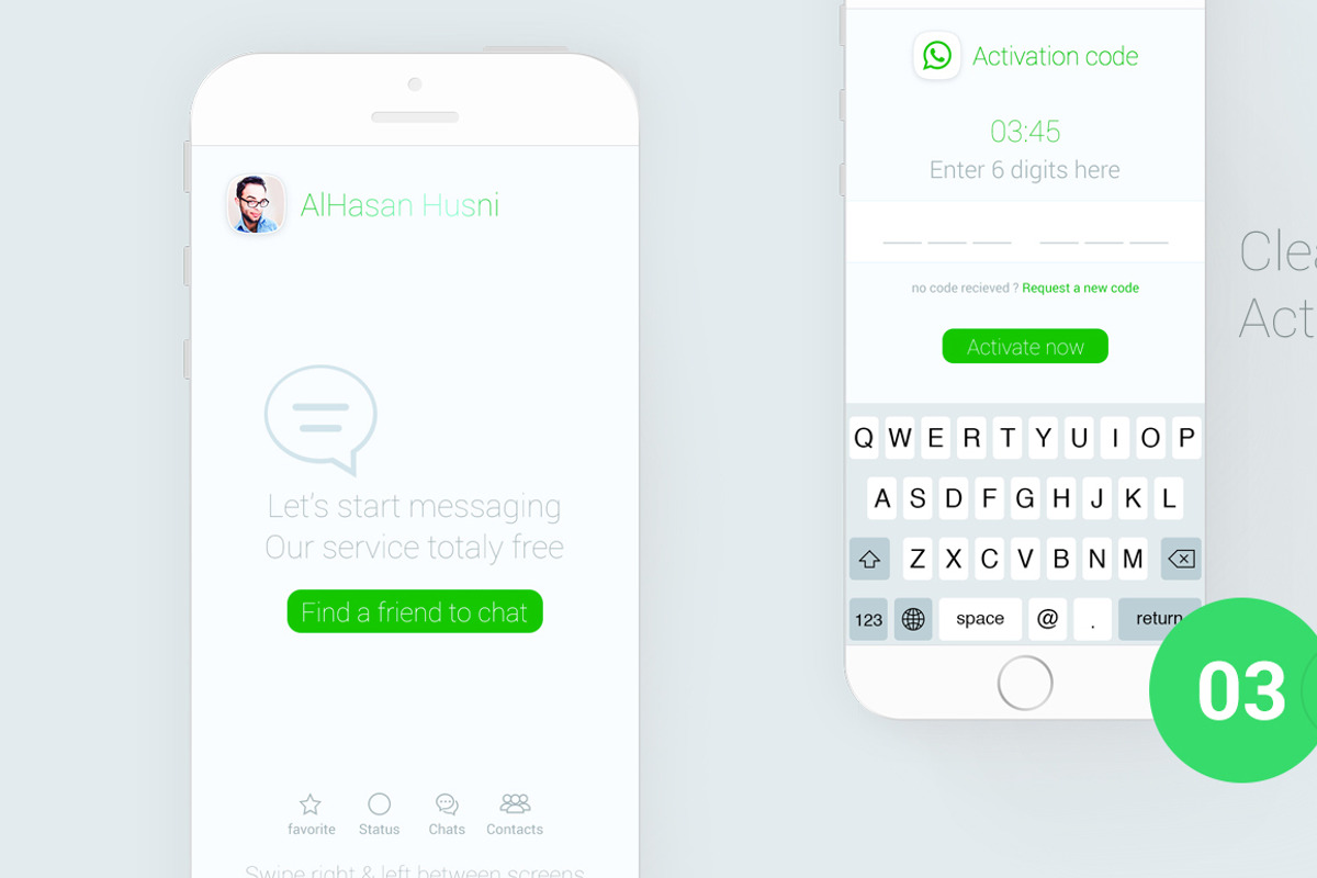 whatsapp Redesign Concept for ios, a Templates & Theme by Hsnplnt (Photo 3 of 3)