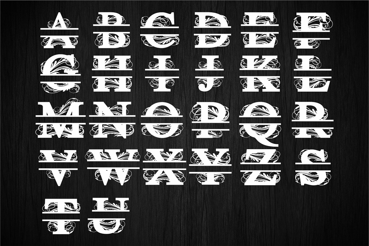 Monogram Split Letter sign SVG, a Graphic by CncCutModel (Photo 2 of 2)