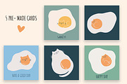Funny Cats and Fried eggs, a Pattern Graphic by Irina Ostapenko (Thumbnail 4 of 7)