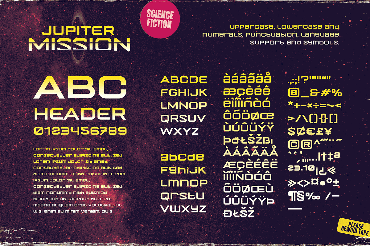 Jupiter Mission: A Retro Sci-Fi Font, a Handwritten Font by Wingsart Studio (Photo 3 of 13)