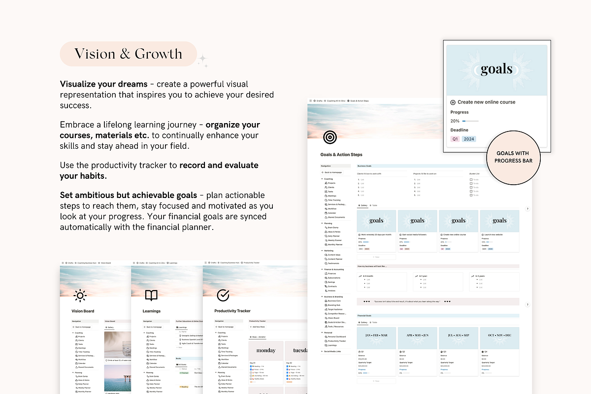 Notion Coaching Business Planner, a Stationery Template by TheCoastlineStudio (Photo 9 of 10)