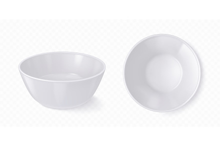 Empty white bowl, deep plate for, an Illustration by art PVP - market