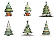 Christmas Tree Clipart, an Illustration by DreamArtGraphic (Thumbnail 2 of 5)
