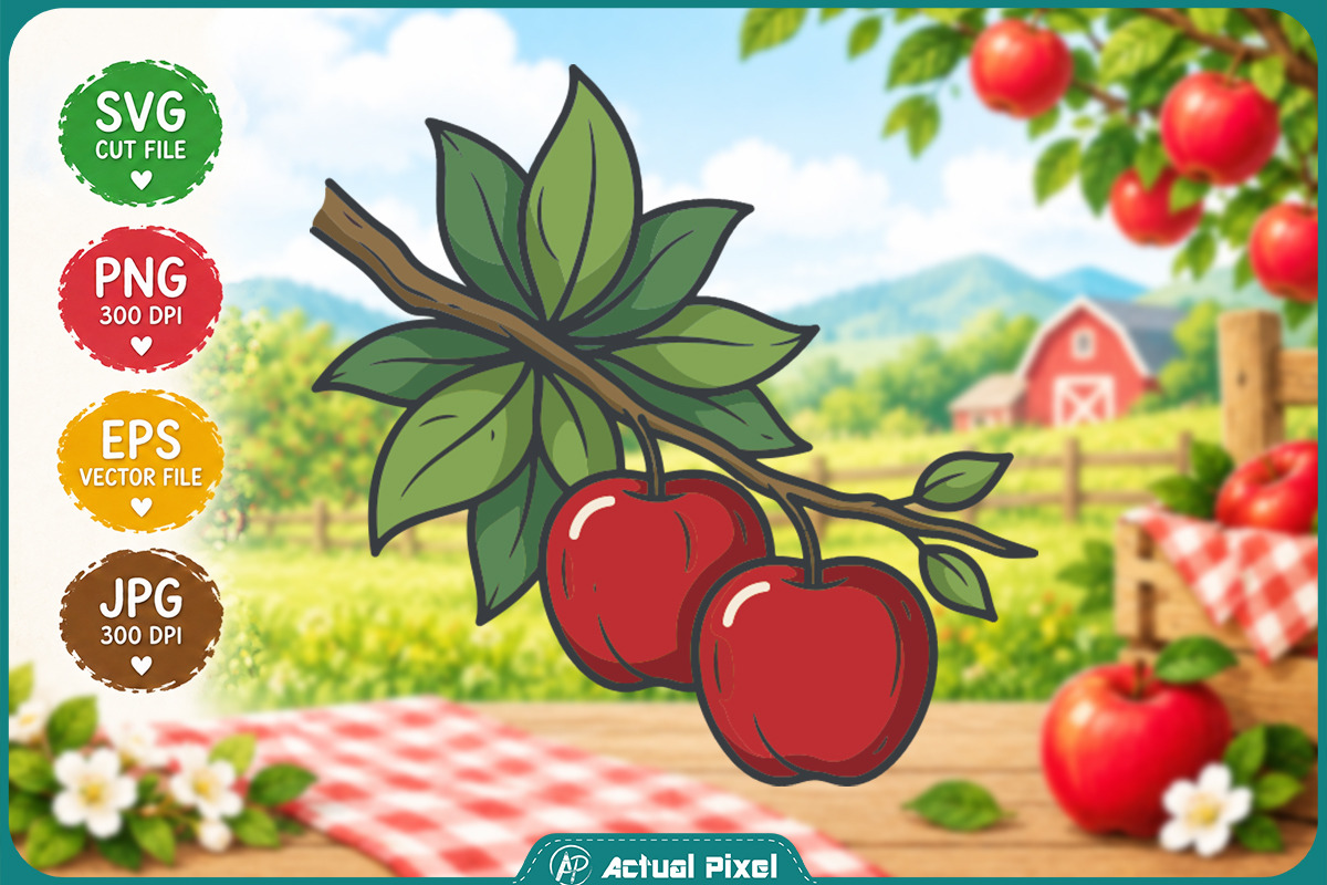 Apple Orchard Clipart Bundle, an Object Illustration by Actual Pixel (Photo 11 of 22)