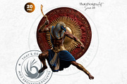 Ra Egyptian God clipart Set, a Person Illustration by ThatsDesignArt (Thumbnail 6 of 10)