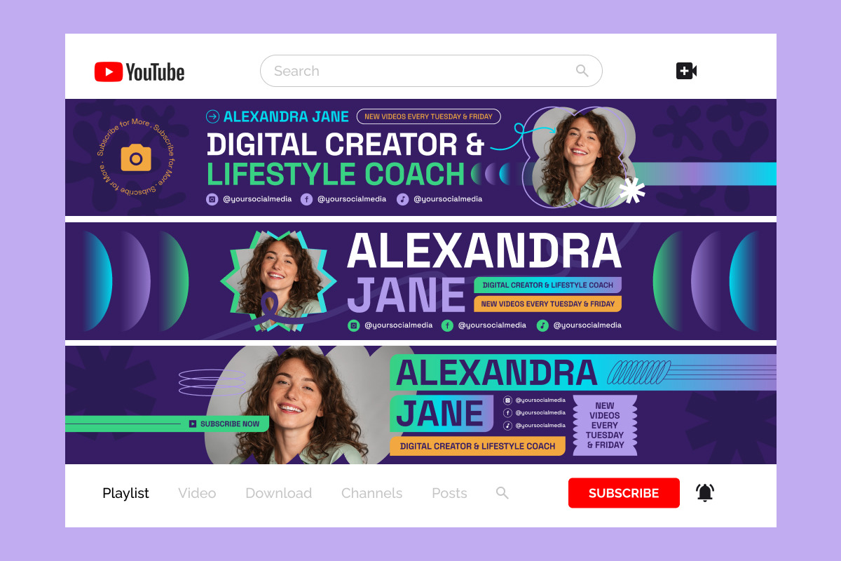 Creative YouTube Channel Banner, a Social Media Template by twinstd (Photo 3 of 4)
