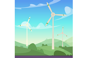 Green energy. propellers for power, an Illustration by Onyx