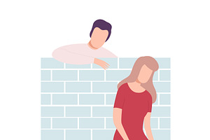 Young Man and Woman Separating, a Person Illustration by TopVectors
