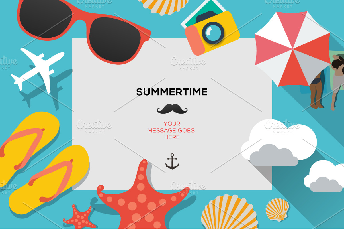 Summer holiday and vacation posters, a Templates & Theme by PREMIUMVECTOR (Photo 1 of 5)