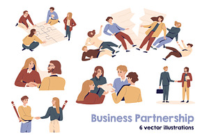 Business partnership concept set, a Work Illustration by Good Studio