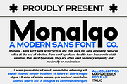 Monalqo - A Modern Sans Serif Font, a Sans Serif Font by Marvadesign (Thumbnail 1 of 7)