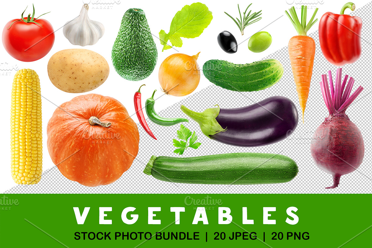20 fresh vegetables, an Object Graphic by Fruits+Veggies (Photo 1 of 3)