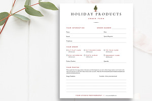 Christmas Card Order Form PSD