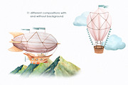 Air journey watercolor clip art, an Illustration by FerroDakora (Thumbnail 3 of 6)