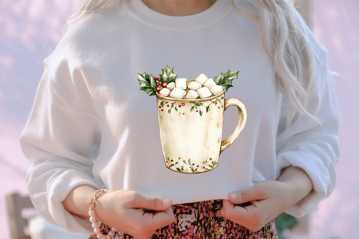 Cute Christmas Hot Cocoa Cup Clipart, an Illustration by designcity5 (Photo 4 of 5)