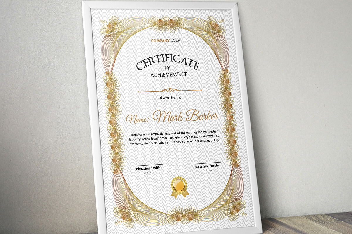 Certificate Word | PSD | AI, a Stationery Template by Curve Design (Photo 3 of 3)