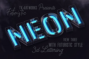 Futuristic Neon 3D Lettering, a Graphic by TVartworks (Thumbnail 5 of 20)