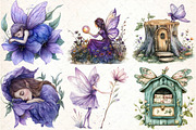 Magical Garden & Purple Fairy Clipar, an Illustration by DreamCafeArt (Thumbnail 4 of 5)