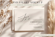 Wedding Invitation PSD Mockup, an Advertising Mockup by ClipCraft (Thumbnail 5 of 9)