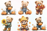 Autumn Teddy Bear Sublimation, an Illustration by CraftArtStudio (Thumbnail 2 of 6)