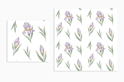 Iris Floral Clipart & Pattern Set, a Pattern Graphic by tetiartline (Thumbnail 3 of 5)