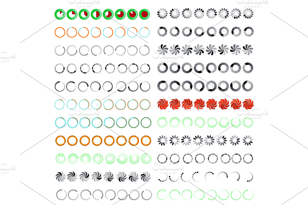 preloading icons animation frames, a Technology Illustration by piter.goskov