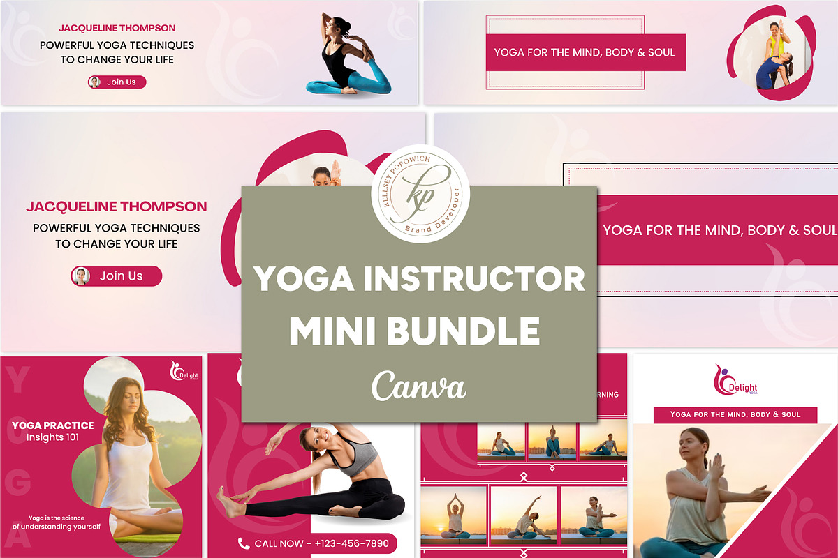 Yoga Instructor Branding Mini Bundle, a Social Media Template by Branding by Kellsey (Photo 1 of 5)