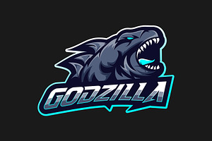 Godzilla Mascot Sport Logo Vector