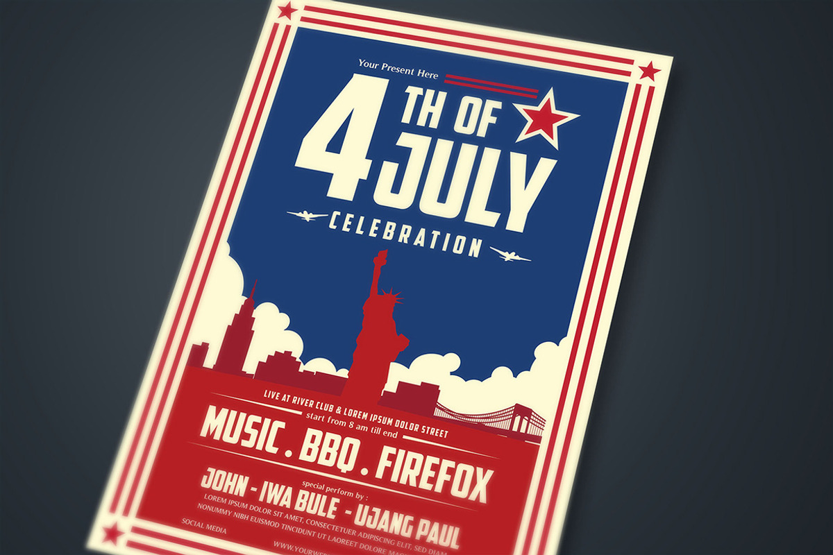 Modern 4th of July Celebration Flyer, a Flyer Template by megarez (Photo 2 of 3)
