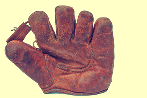 Old leather baseball glove