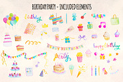 Happy Birthday Watercolor Bundle, a Person Illustration by Violet LeBeaux (Thumbnail 2 of 3)
