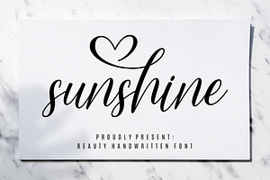 Sunshine - Beauty Handwritten Font