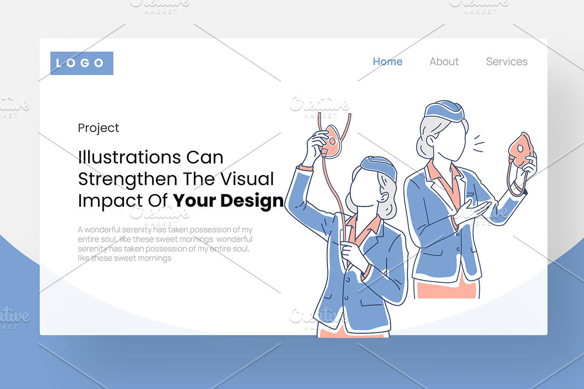 Flight Attendant Illustration Set, a Transportation Illustration by Stock Shape (Photo 4 of 4)