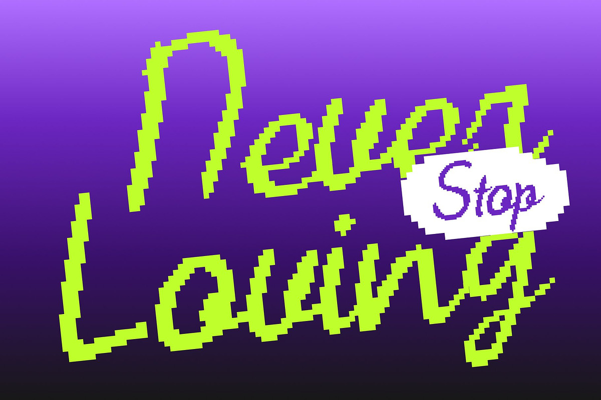 CS Ringo Pixel, a Script Font by Craft Supply Co. (Photo 5 of 8)