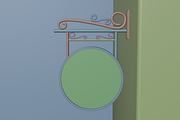 Vintage Hanging Signboard 3D Model, an Object 3D Model by Dudukbersama (Thumbnail 2 of 2)