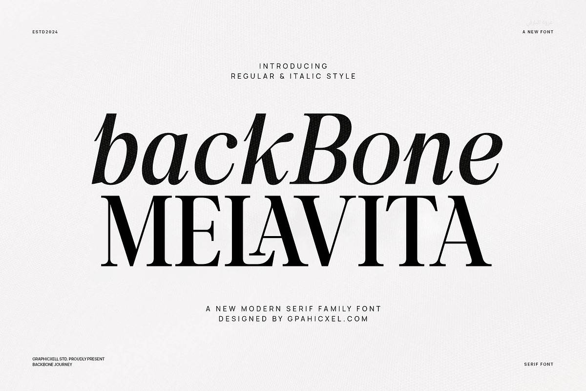 Back Bone Melavita Serif Family font, a Serif Font by Graphicxell (Photo 1 of 18)