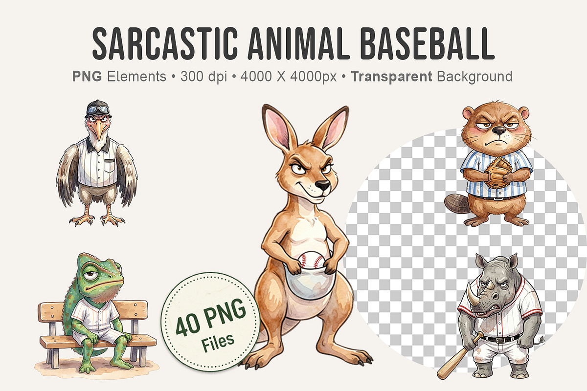 Sarcastic Animal Baseball, an Illustration by Artnoy (Photo 1 of 8)
