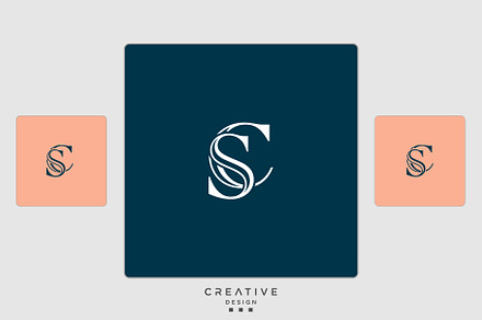 Alphabet Letters Icon Logo CS or SC