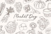 Farmer's Market Vector Illustrations, a Decorative Illustration by Emma Webb Studio (Thumbnail 1 of 8)