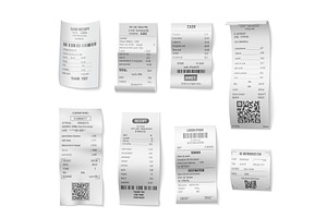 Receipts bill. Paper receipt design, a Background Graphic by LadadikArt
