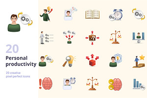 Personal Productivity 3D Icons Set, an Object Graphic by Aimagenarium@gmail.com