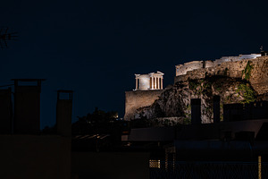 Athenian Acropolis in the night, an Architecture Photo by Anna Bogush