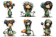 Flowers and Girls Big Clipart Bundle, an Illustration by Daily.Designs (Thumbnail 4 of 5)