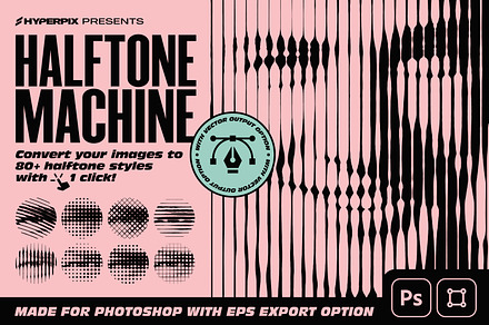 Halftone Machine Photoshop Action, an Action Add-On by Hyperpix Productions