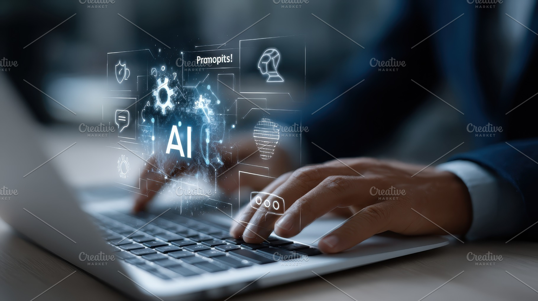 AI prompts technology innovation dig, a Photo by Pixeness Studio