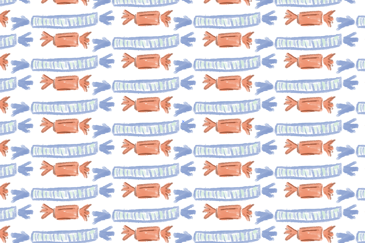 Candy and Heart Hand Drawn Pattern, a Pattern Graphic by SarahOMaryDesigns (Photo 3 of 4)
