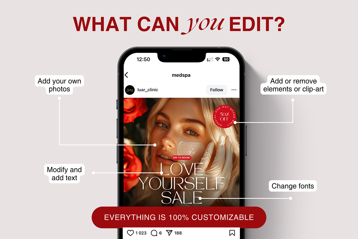 Valentine's Day Skincare Instagram, a Social Media Template by DesignsbyMariaStudio (Photo 6 of 10)
