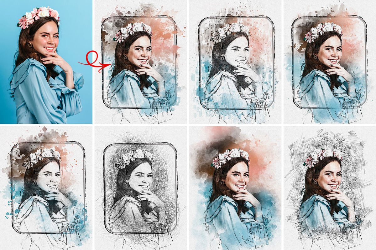 Custom Portrait Painting Effect, an Action Add-On by MRI STUDIO (Photo 2 of 39)