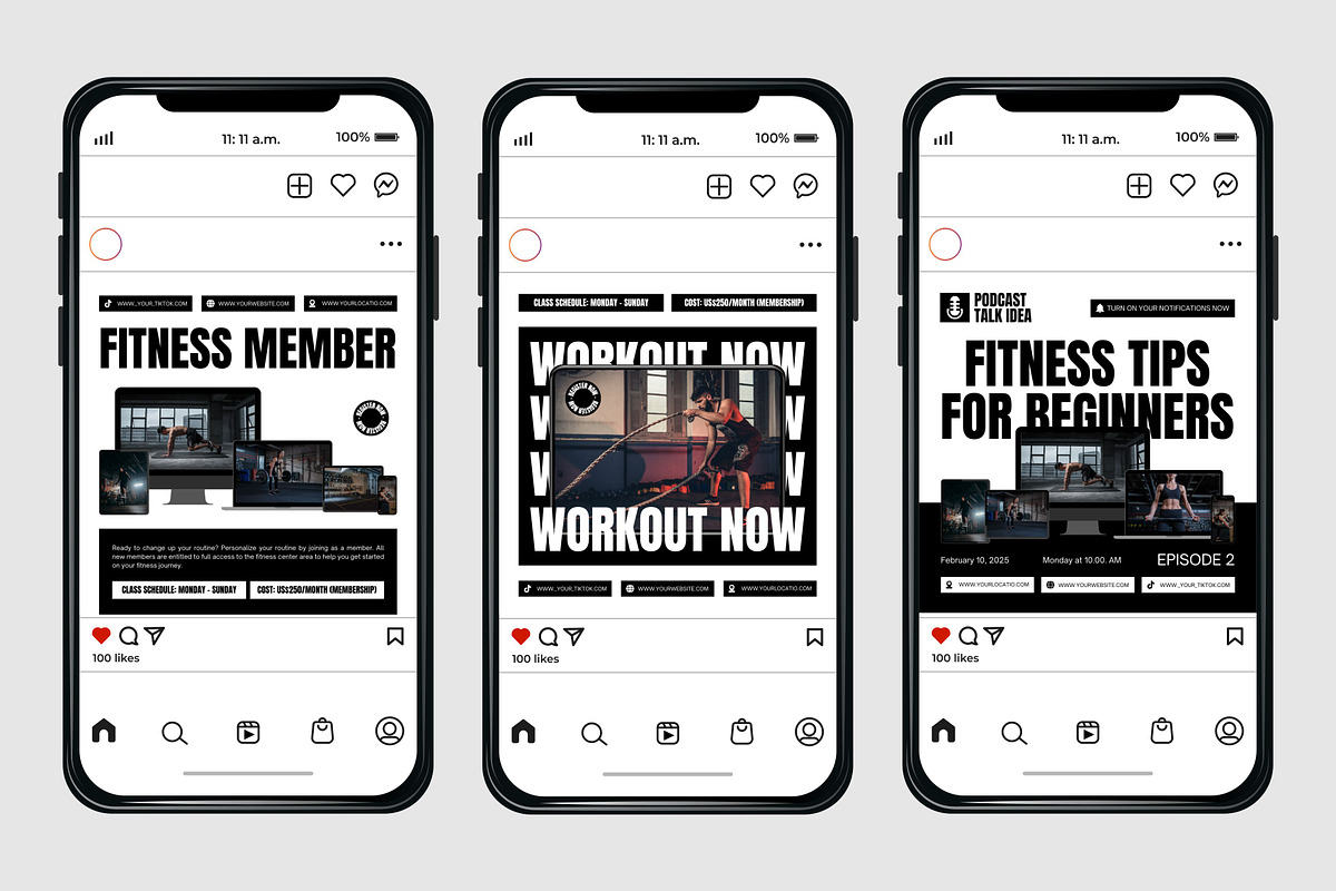 Fitness White Template, a Social Media Template by Kalubuak (Photo 4 of 10)